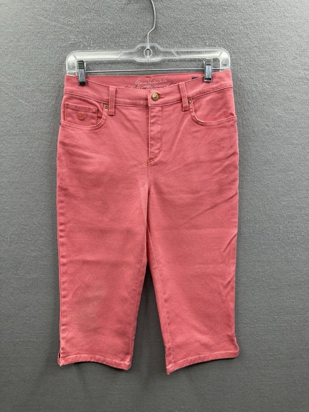 Gloria Vanderbilt Jeans Size 4P Amanda Pink Capri Slimming Retro Style Pants EUC